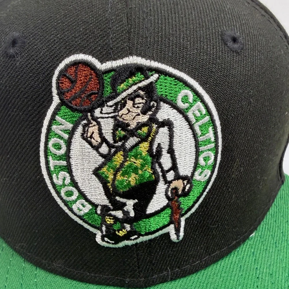 New Era 9FIFTY Boston Celtics Youth Snapback Hat Black Green NBA Cap Logo Patch
